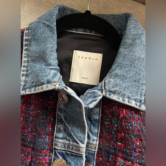 Sandro Denim Tweed Jacket - Picture 3 of 6